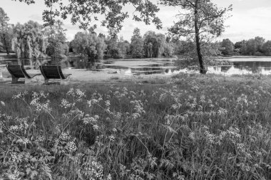 Borken yakınlarındaki Alman Muensterland 'inde güzel göller