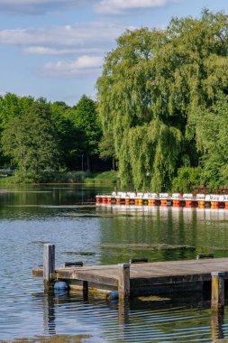 Borken yakınlarındaki Alman Muensterland 'inde güzel göller