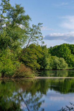 Borken yakınlarındaki Alman Muensterland 'inde güzel göller