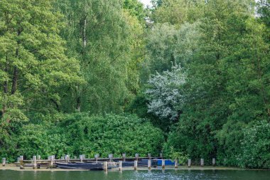 Borken yakınlarındaki Alman Muensterland 'inde güzel göller