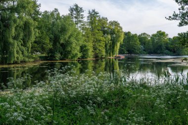 Borken yakınlarındaki Alman Muensterland 'inde güzel göller