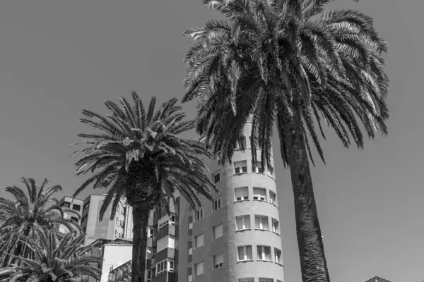 İspanya şehri Gijon denizde.