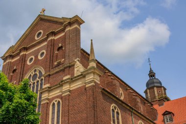Coesfeld yakınlarındaki Alman Baumberge 'inde yürüyüş.