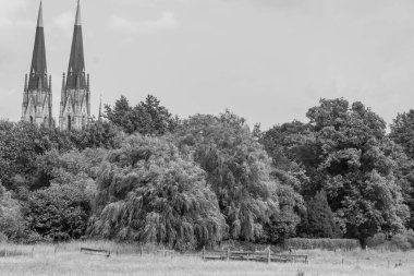 Coesfeld yakınlarındaki Alman Baumberge 'inde yürüyüş.