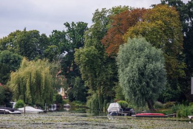 Yaz mevsiminde gölleri olan Potsdam şehri.