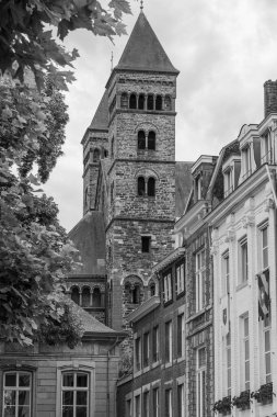 Maastricht şehri Hollanda 'daki Maas Nehri' nde.