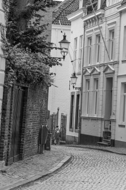 Maastricht şehri Hollanda 'daki Maas Nehri' nde.