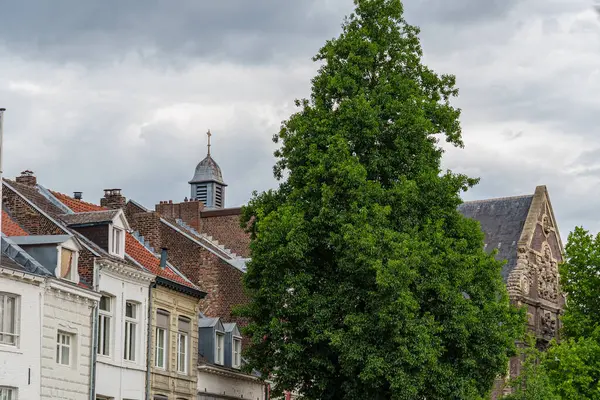 Maastricht şehri Hollanda 'daki Maas Nehri' nde.