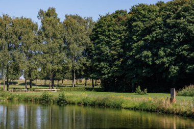 Westphalia 'daki Raesfeld köyünde yaz mevsimi