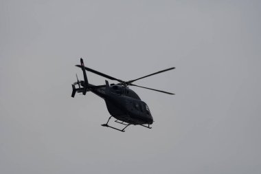 Zurich, Switzerland, January 20, 2023 Bell 429 Global Ranger helicopter is departing from the international airport