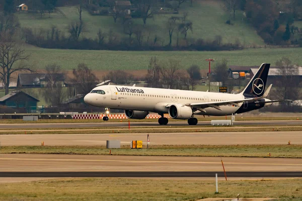 Zürich Schweiz Januari 2023 Lufthansa Airbus A321 271Nx Neo Lyfter — Stockfoto