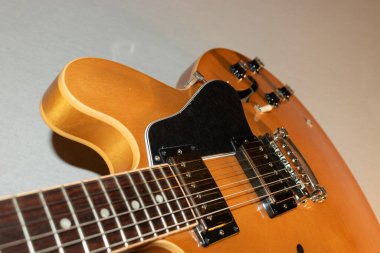 Vaduz, Liechtenstein, January 13, 2023 Product shot of a Gibson ES-335 electric guitar made in the USA