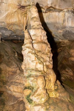 Saint Beatus, Canton Bern, Switzerland, February 12, 2023 Incredible beautiful rock formations inside the popular Saint Beatus caves near Interlaken at the lake of Thun