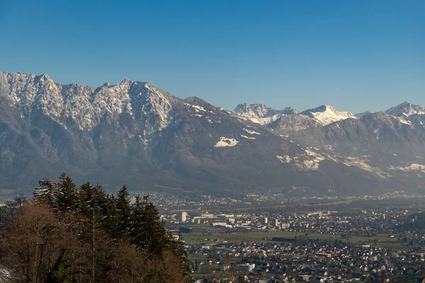 Gams Canton Saint Gallen Switzerland February 2023 Pretty View Rhine — Stok fotoğraf