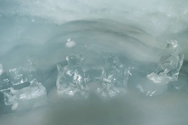 Юнгфрауйох Кантон Берн Швейцарія Лютого 2023 Року Скульптура Собаки Льодовому — стокове фото