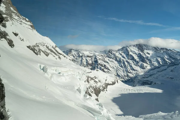 Eigergletscher Canton Bern Zwitserland Februari 2023 Ongelooflijk Mooi Uitzicht Besneeuwde — Stockfoto
