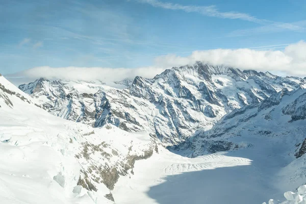 Eigergletscher Canton Bern Zwitserland Februari 2023 Ongelooflijk Mooi Uitzicht Besneeuwde — Stockfoto