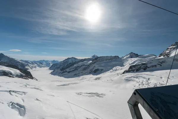 Jungfraujoch Kanton Bern Zwitserland Februari 2023 Prachtig Panoramisch Uitzicht Langs — Stockfoto