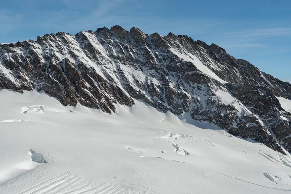 Jungfraujoch Canton Bern Švýcarsko Února 2023 Ohromující Pohled Zasněžené Horské — Stock fotografie
