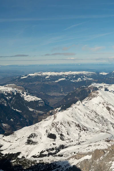 Фараджох Кантон Берн Швейцария Февраля 2023 Года Вид Заснеженную Горную — стоковое фото