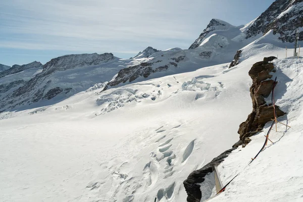 Jungfraujoch Καντόνιο Βέρνη Ελβετία Φεβρουαρίου 2023 Εκπληκτική Θέα Στο Χιονισμένο — Φωτογραφία Αρχείου