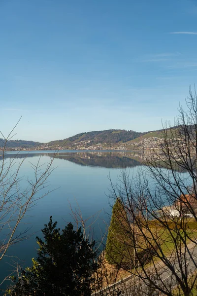 スイス オベレーゲリ2023年2月20日晴れた日にエーゲリーゼの素晴らしい風景パノラマ — ストック写真