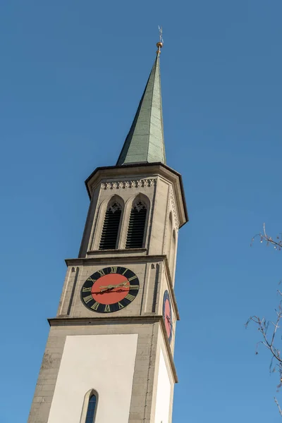 Unteraegeri スイス 2023年2月20日市内中心部にある美しく歴史的なカトリック教会 — ストック写真