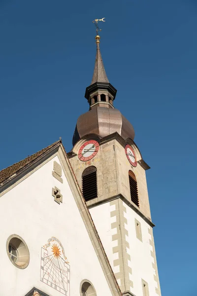 Unteraegeri Switzerland February 2023 Historic Old Saint Marys Church City — Stock Photo, Image