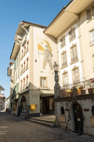 Thun Sviçre Şubat 2023 Şehir Merkezindeki Eski Kasaba Tarihi Bina — Stok fotoğraf