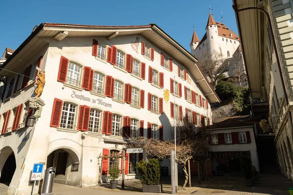 Thun Schweiz Februari 2023 Historiska Byggnader Och Arkitektur Gamla Stan — Stockfoto