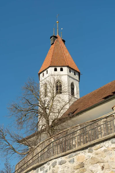Thun Suisse Février 2023 Église Historique Vieille Ville Centre Par — Photo