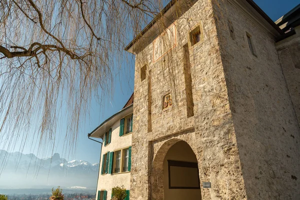 Thun Ελβετία Φεβρουαρίου 2023 Πύλη Εισόδου Στο Ιστορικό Παλιό Κάστρο — Φωτογραφία Αρχείου
