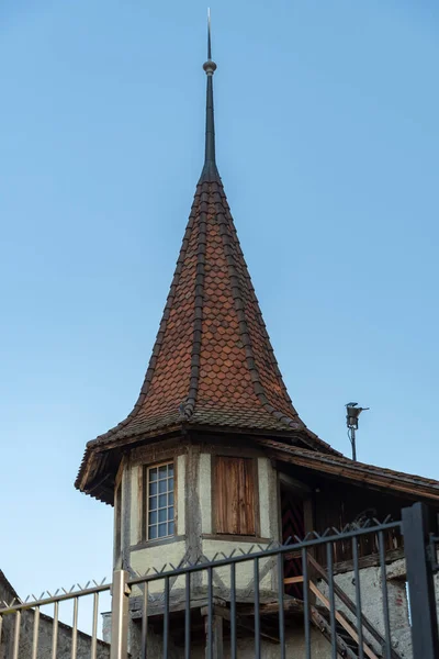 Thun Suiza Febrero 2023 Pequeña Torre Histórica Como Parte Del — Foto de Stock