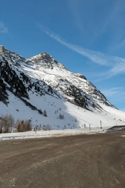 Перевал Жюлье Швейцария Февраля 2023 Года Альпийская Зимняя Страна Чудес — стоковое фото
