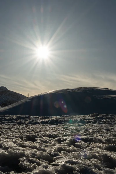 Джуль Швейцарія Лютого 2023 Альпійські Зимові Чуда Вершині Вулиці Джулієра — стокове фото