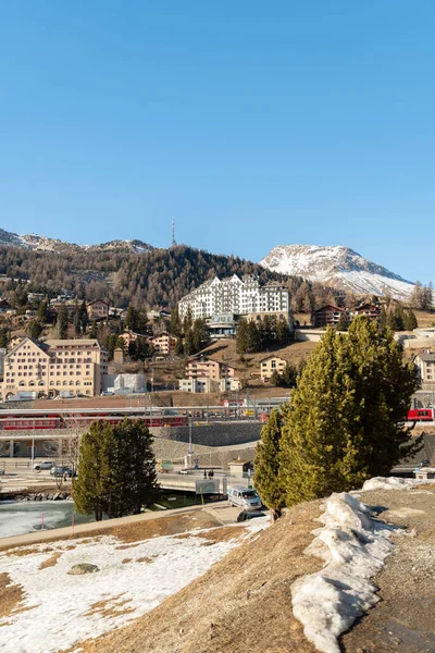 Saint Moritz Svizzera Febbraio 2023 Vista Panoramica Sul Centro Della — Foto Stock