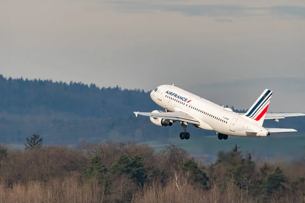 Zurich Suiza Enero 2023 Air France Airbus A319 111 Despega — Foto de Stock