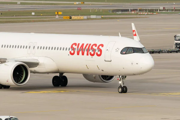 Цюрих Швейцарія Січня 2023 Року Швейцарські Міжнародні Авіалінії Airbus A321 — стокове фото