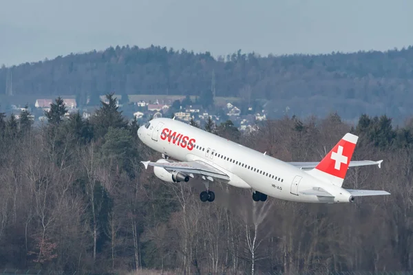 Zurique Suíça Janeiro 2023 Companhias Aéreas Internacionais Suíças Airbus A320 — Fotografia de Stock