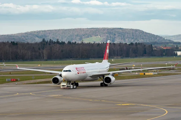 Цюрих Швейцарія Січня 2023 Року Швейцарські Міжнародні Авіалінії Airbus A330 — стокове фото