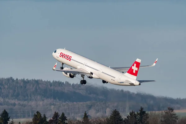 Zurych Szwajcaria Stycznia 2023 Szwajcarskie Linie Lotnicze Airbus A321 271Nx — Zdjęcie stockowe
