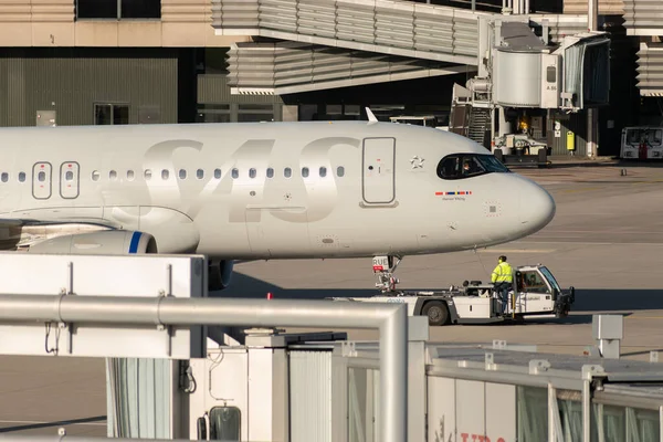 Zurich Suiza Enero 2023 Sas Aerolíneas Escandinavas Airbus A320 251N —  Fotos de Stock