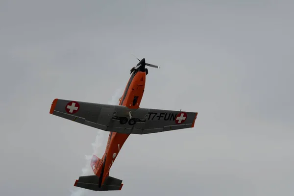 Rheintal Gallen Schweiz Mai 2023 Propellerflugzeug Fun Pilatus Während Einer — Stockfoto
