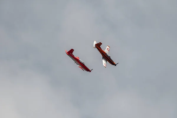 Rheintal Gallen Schweiz Mai 2023 Propellerflugzeug Pilatus Während Einer Flugschau — Stockfoto