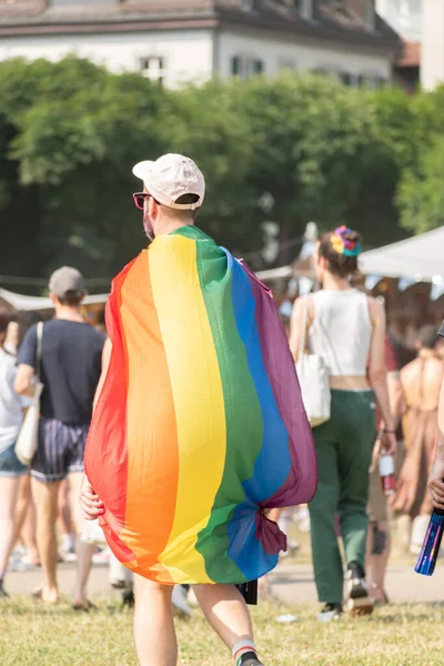 Zurich Switzerland June 2023 Rainbow Gender Flag Pride Demonstration City — Stock Photo, Image