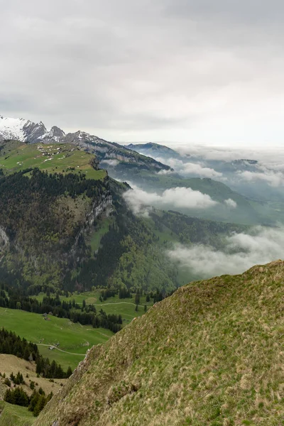 Маунт Кастен Санкт Галлен Швейцария Мая 2023 Туманное Настроение Над — стоковое фото