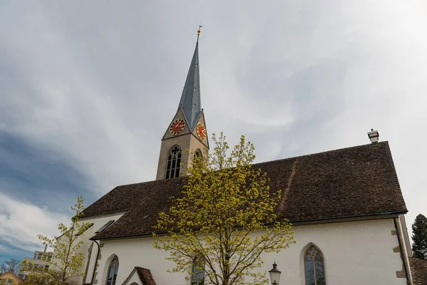 Pfaeffikon Canton Zurich Switzerland April 2023 Beautiful Church Center Sunny — Stock Photo, Image