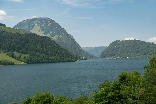 Waethe Canton Schwyz Szwajcaria Czerwca 2023 Fantastyczny Widok Piękne Jezioro — Zdjęcie stockowe