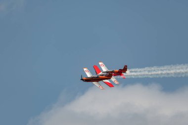 Speck-Fehraltorf, Zürih, İsviçre, 1 Temmuz 2023 Pilatus PC-7 uçak gösterisi