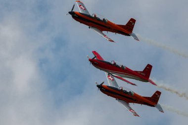 Speck-Fehraltorf, Zürih, İsviçre, 1 Temmuz 2023 Pilatus PC-7 uçak gösterisi